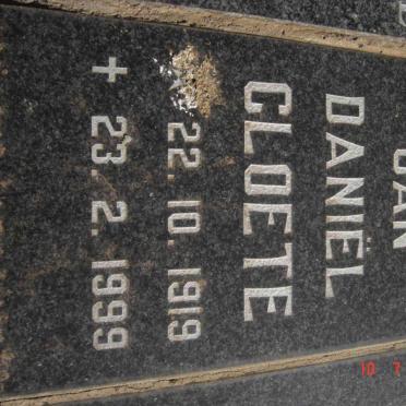 CLOETE Jan Daniel 1919-1999