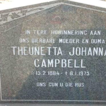 CAMPBELL Theunetta Johanna 1884-1975