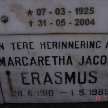 ERASMUS Margaretha Jacoba 1918-1989