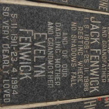 FENWICK Jack 1909-1988 &amp; Evelyn 1911-1994