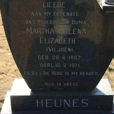 HEUNES Martha Helena Elizabeth geb. VILJOEN 1897-1971