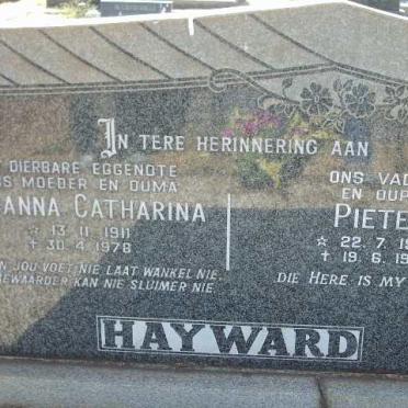 HAYWARD Pieter 1903-1992 &amp; Susanna Catharina 1911-1978