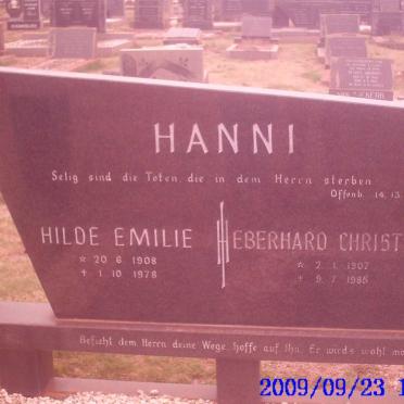 HANNI Eberhard Christian 1907-1985 &amp; Hilde Emilie 1908-1978
