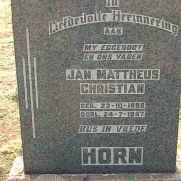 HORN Jan Mattheus Christian 1888-1957