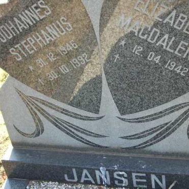 JANSEN Johannes Stephanus 1946-1992 &amp; Elizabeth Magdalena 1942-