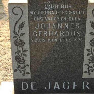 JAGER Johannes Gerhardus, de 1904-1975