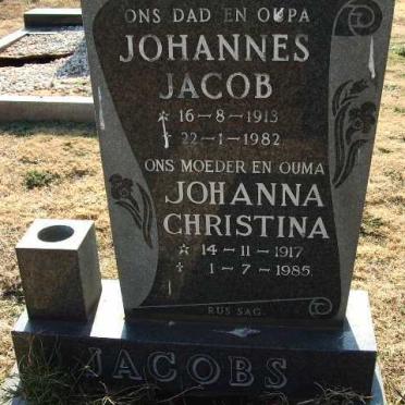 JACOBS Johannes Jacob 1913-1982 &amp; Johanna Christina 1917-1985