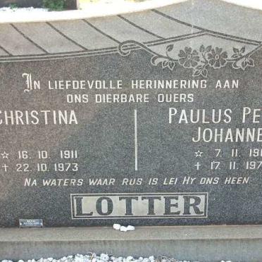LOTTER Paulus Petrus Johannes 1913-1977 &amp; Christina 1911-1973