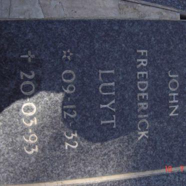 LUYT John Frederick 1932-1993