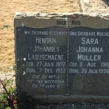 LABUSCHAGNE Hendrik Johannes 1892-1953 &amp; Sara Johanna MULLER 1910-1996