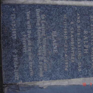 McADAM Ralph 1910-1974 &amp; Elaine 1917-2002