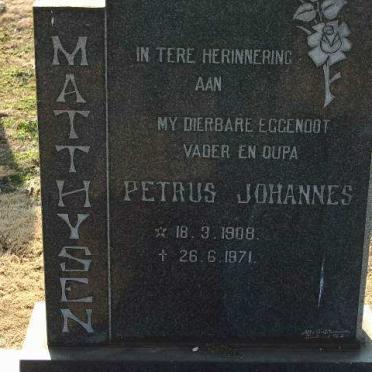 MATTHYSEN Petrus Johannes 1908-1971