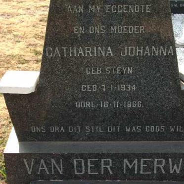 MERWE Catharina Johanna, van der nee STEYN 1934-1966