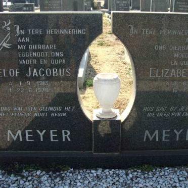 MEYER Roelof Jacobus 1913-1978 &amp; Elizabeth Uys 1924-1987