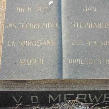 MERWE Jan Stephanus, van der 1891-1965