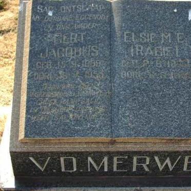 MERWE Bert Jacobus, v.d. &amp; Elsie M.E. RABIE