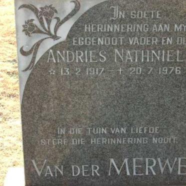 MERWE Andries Nathniel, van der 1917-1976