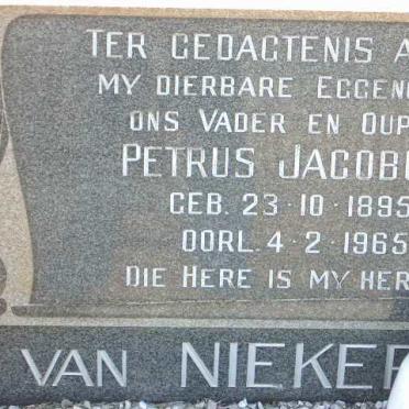 NIEKERK Petrus Jacobus, van 1895-1965