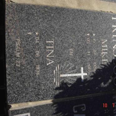 PRINSLOO Mike 1928-2001 &amp; Tina 1934-