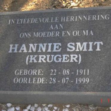 SMIT Hannie nee KRUGER 1911-1999