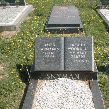SNYMAN David Benjamin 1931-1986