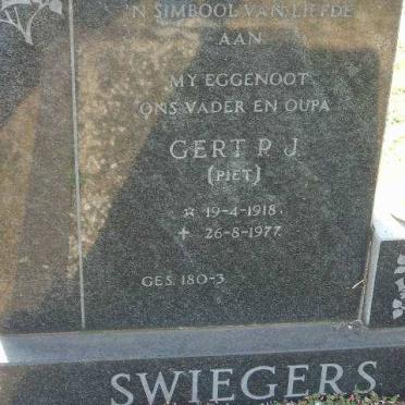 SWIEGERS Gert P.J. 1918-1977
