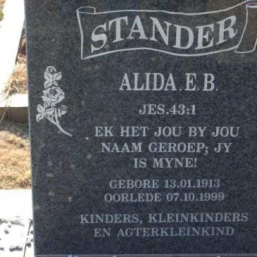 STANDER Alida E.B. 1913-1999