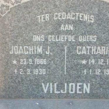 VILJOEN Joachim J. 1866-1930 &amp; Catharina E. 1873-1969