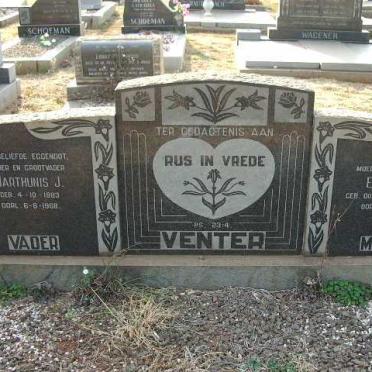 VENTER Marthunis J. 1883-1968 &amp; Engela A.L. 1890-1975