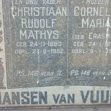 VUUREN Christiaan Rudolf Mathys, Jansen van 1883-1952 &amp; Cornelia Maria ERASMUS 1888-1982