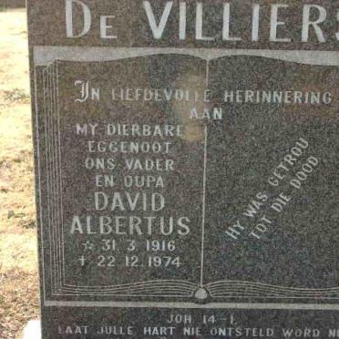 VILLIERS David Albertus, de 1916-1974