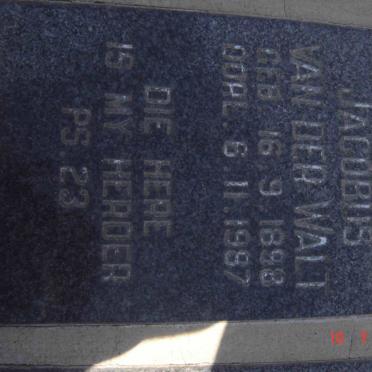 WALT Johannes Jacobus, van der 1898-1987