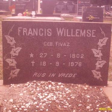 WILLEMSE Francis nee FIVAZ 1902-1976