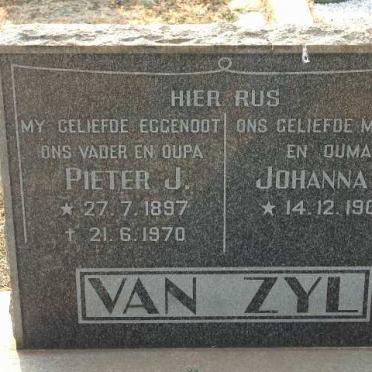ZYL Pieter J., van 1897-1970 &amp; Johanna D. 1907-