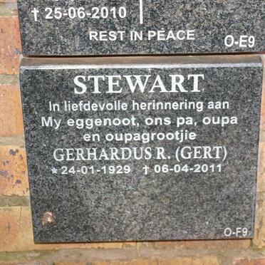 STEWART Gerhardus R. 1929-2011