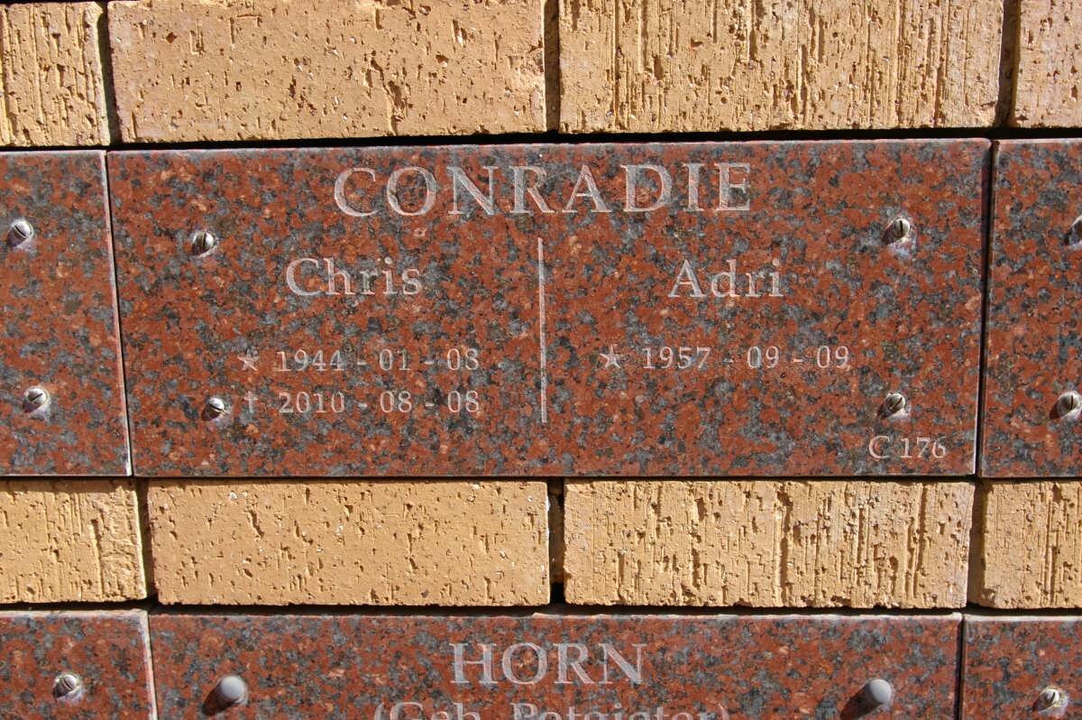 CONRADIE Chris 1944-2010 &amp; Adri 1957-