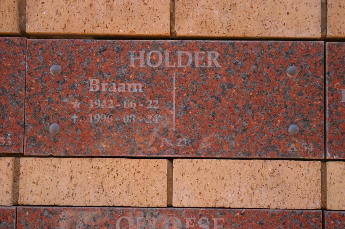 HOLDER Braam 1942-1996