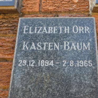 BAUM Elizabeth Orr, KASTEN 1894-1965