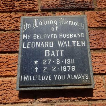 BATT Leonard Walter 1911-1978