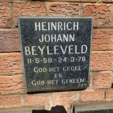 BEYLEVELD Heinrich Johann 1958-1978