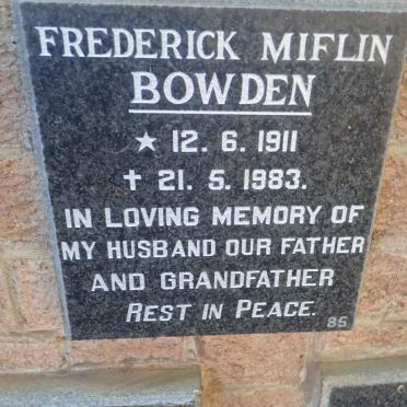 BOWDEN Frederick Miflin 1911-1983