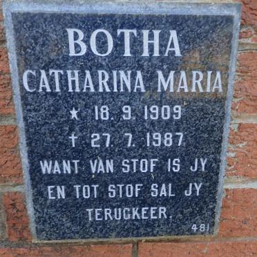 BOTHA Catharina Maria 1909-1987