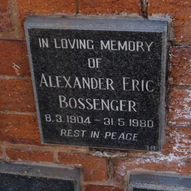 BOSSENGER Alexander Eric 1904-1980