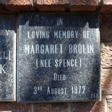 BROLIN Margaret nee SPENCE -1972