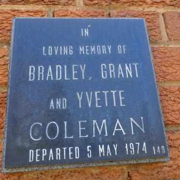 COLEMAN Bradley -1974 :: COLEMAN Grant -1974 :: COLEMAN Yvette -1974