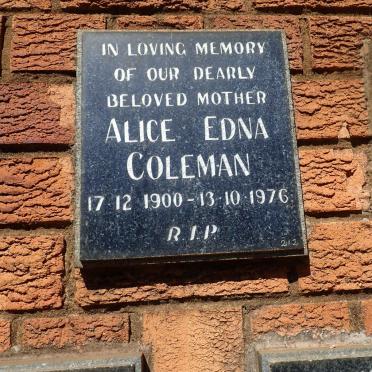COLEMAN Alice Edna 1900-1976