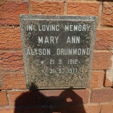 DRUMMOND Mary Ann Alyson 1912-1977