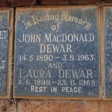 DEWAR John MacDonald 1890-1963 &amp; Laura 1898-1969