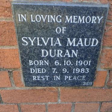 DURAN Sylvia Maud 1901-1983