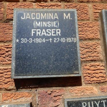 FRASER Jacomina M. 1904-1978